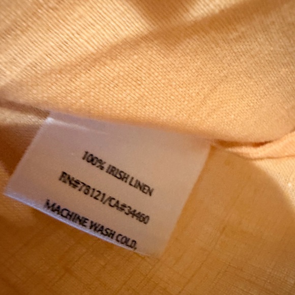 Eileen Fisher Petite Orange Linen Short Sleeve Button Front Top Size PXL - Picture 3 of 4